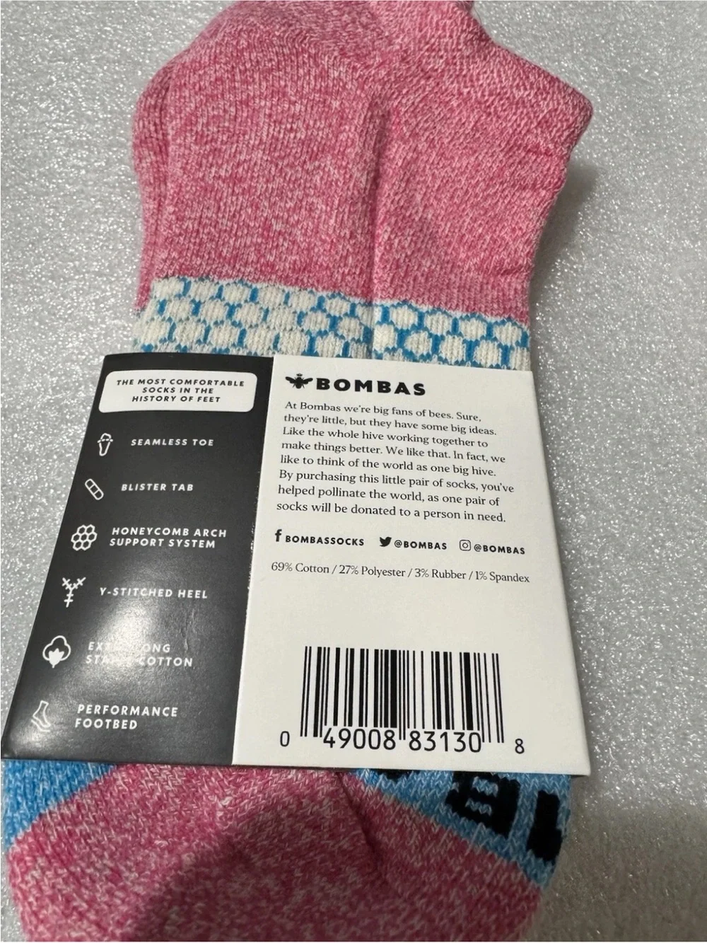 Bombas Pink and Blue No-Show Sock Set